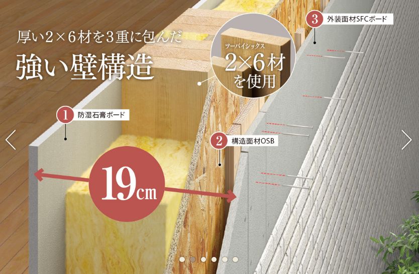 総壁厚190mmの強靭な壁