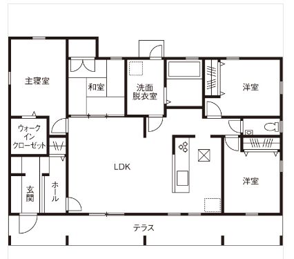 タマホーム　平屋　4LDK　間取り