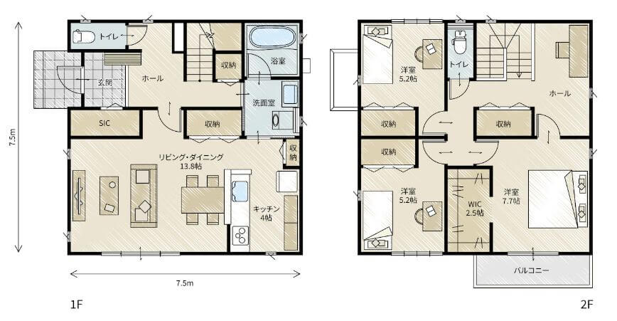 ヴェッセ　間取りプラン①