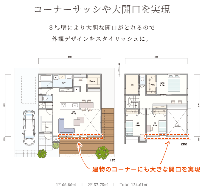 コーナーサッシ・大開口