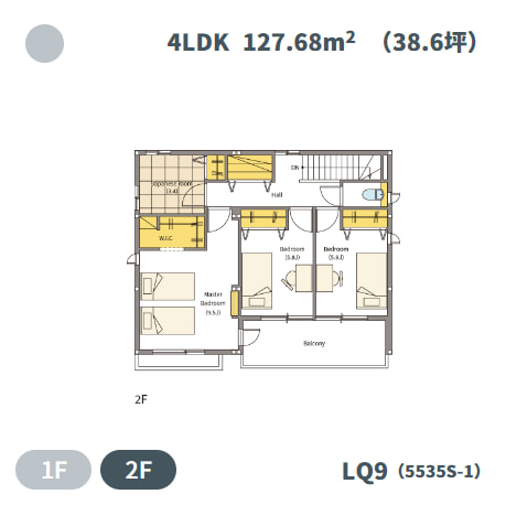 シンセＬＱの間取り例①2Ｆ