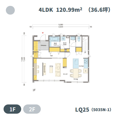 シンセＬＱの間取り例③1Ｆ