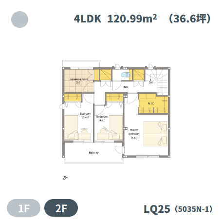 シンセＬＱの間取り例③2Ｆ